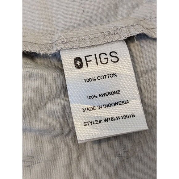 FIGS Womens Pajama Top Medium Gray Long Sleeve EKG Heartbeat Heart Medical Nurse - Picture 6 of 6